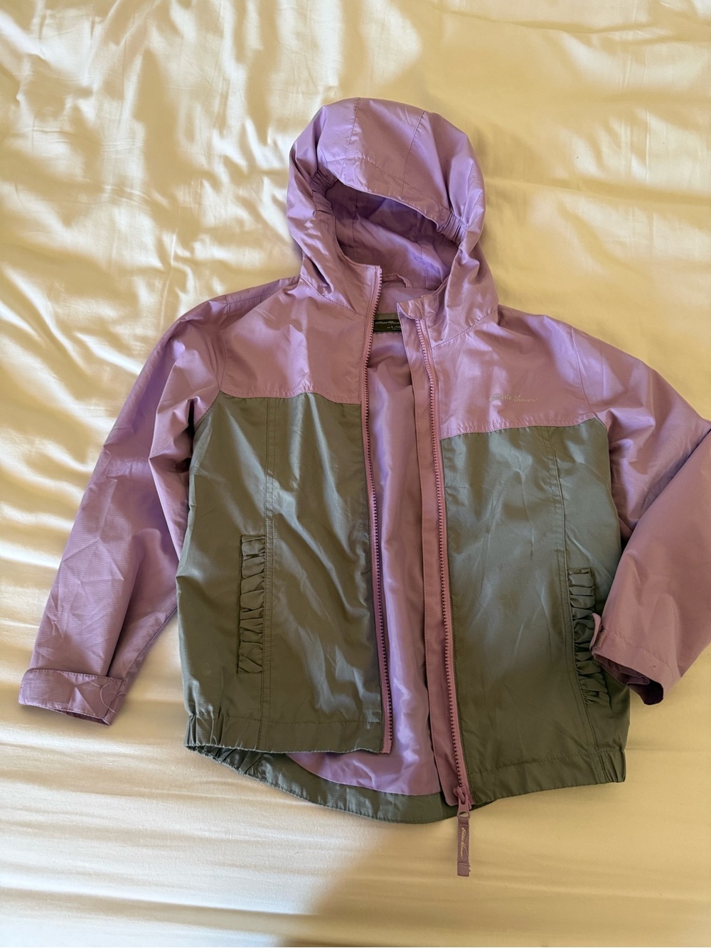 Kids Two-Tone Windbreaker Jacket - Lavender & Gray